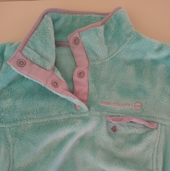 Free Country Mint Green Pullover Fleece Sweater Junior Women's Size Medium - Picture 4 of 16